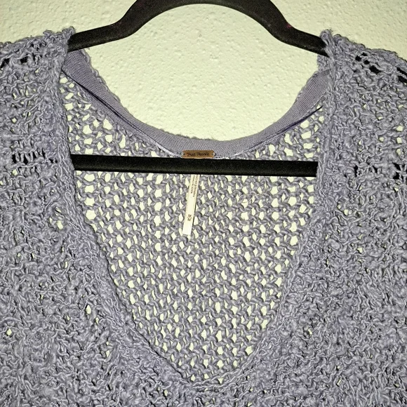 Free People Sunday Shore Lilac Color Pullover Open Knit Sweater - Picture 6 of 10